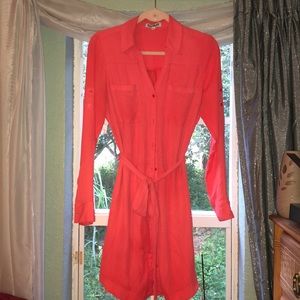 Express Portofino Shirt Dress Coral Pink M